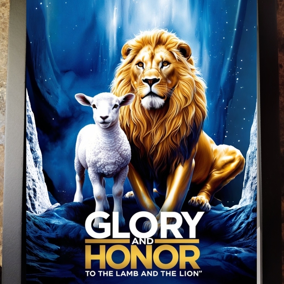 Other - Glory and Honor Lion and Lamb Art Print In A Glass Front Frame 8x10